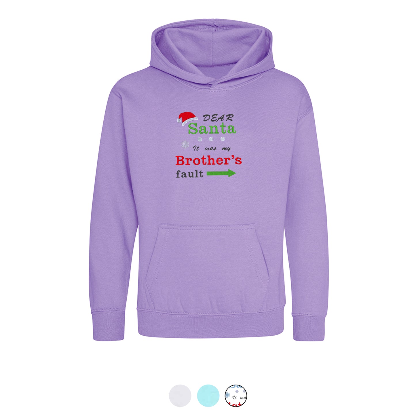 'Dear Santa it was my Brother's/Sister's fault' Kids Hoodie