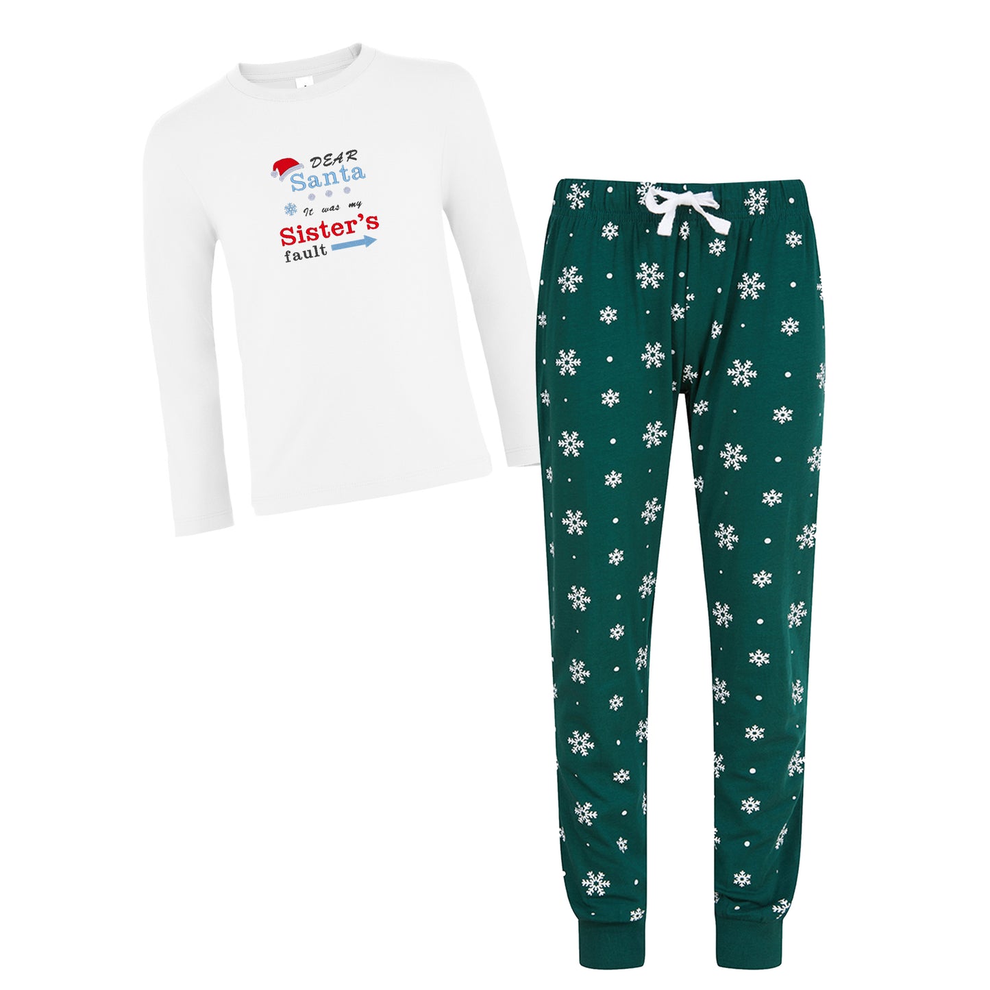 'Dear Santa it was my Brother's/Sister's fault' Kids Christmas Pyjamas