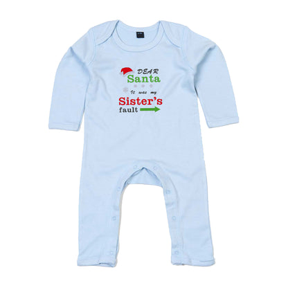 'Dear Santa it was my Brother's/Sister's fault' Babygrow