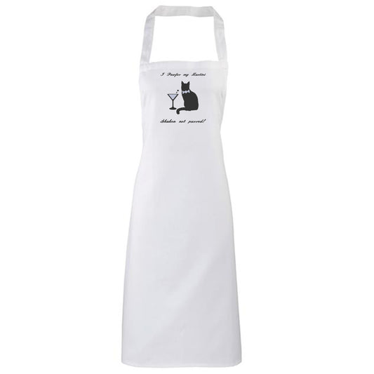 'Martini shaken not Purred!' Organic Cotton Apron