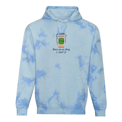 'Coffee because adulting is hard!' Unisex Tie-dye Hoodie