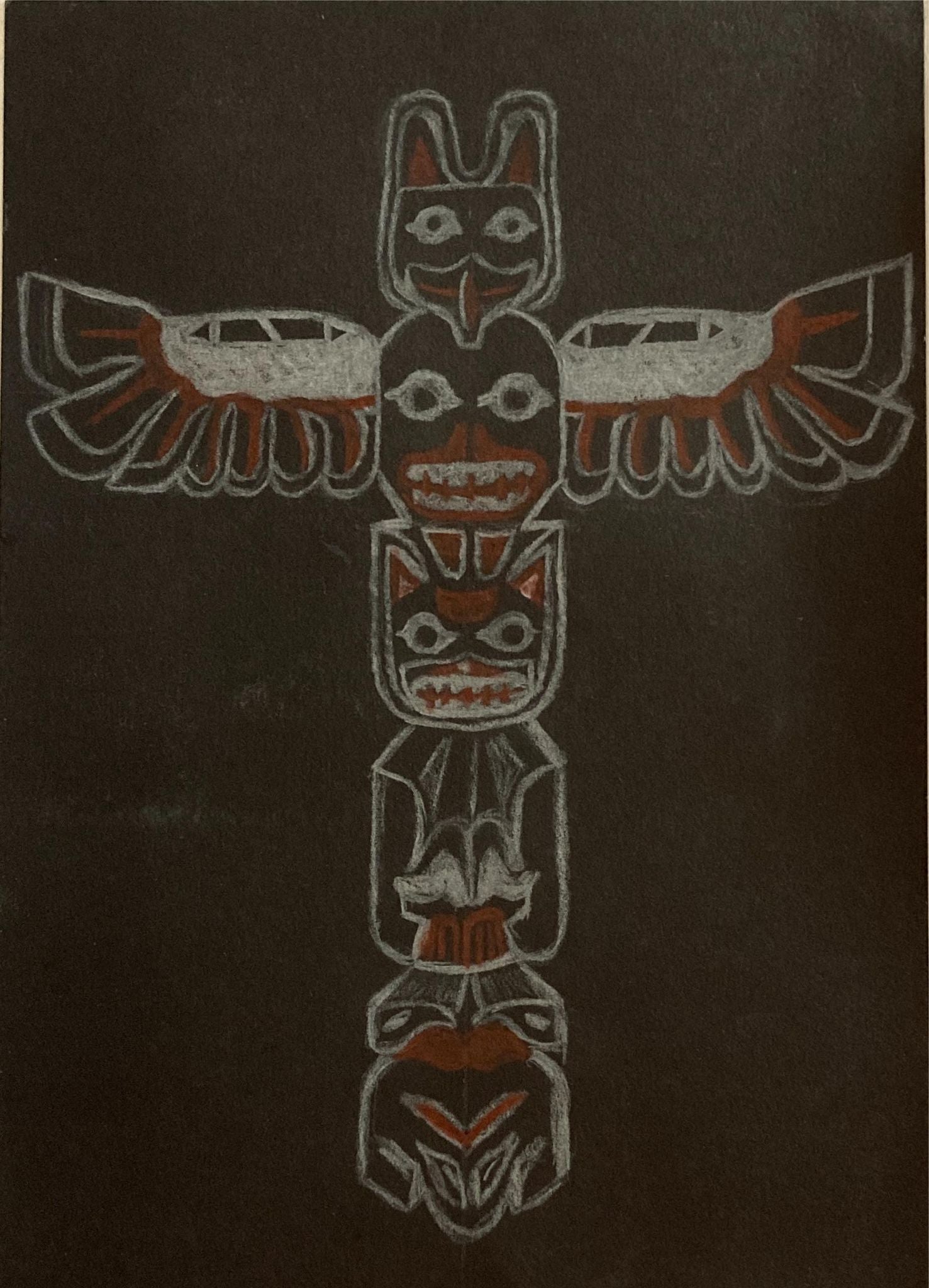 Titch designs Totem pole pencil sketch  