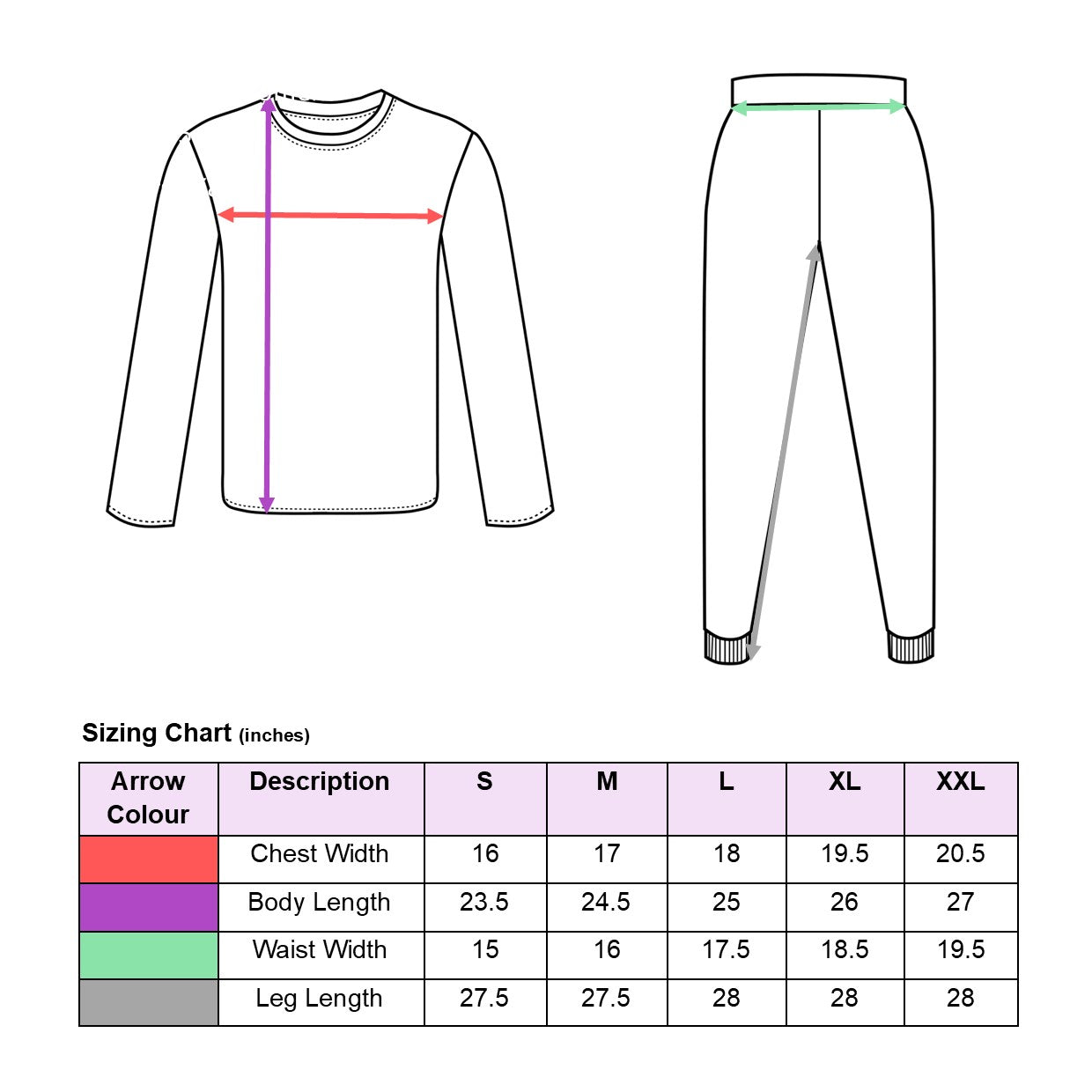 sizing chart